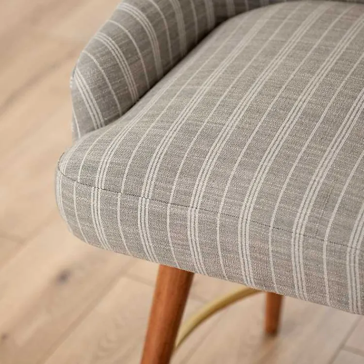 Kirklands Home Paige Swivel Stripe Counter Stool Gray Clearance