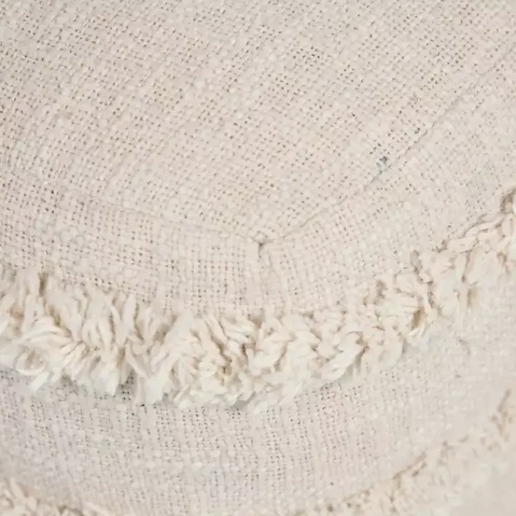 Poufs & Floor Cushions>Kirklands Home Pale Beige Tufted Stripe Cotton Square Pouf Ivory