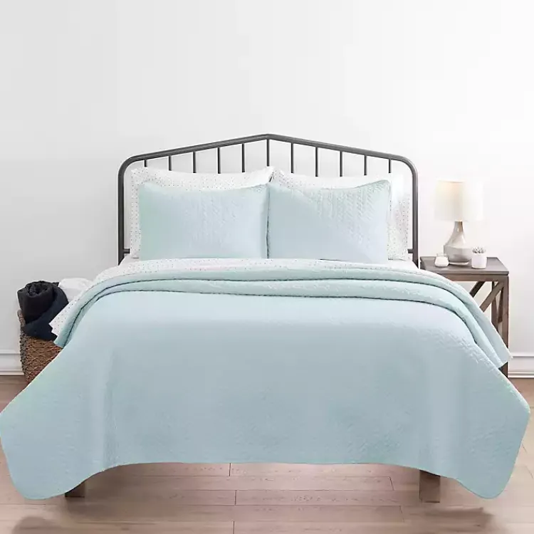 Kirklands Home Pale Herring 3-pc. Twin Quilted Coverlet Set Blue Discount