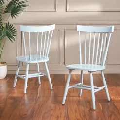 Kirklands Home Pale Parker Spindle Dining Chairs, Set of 2 Blue Discount