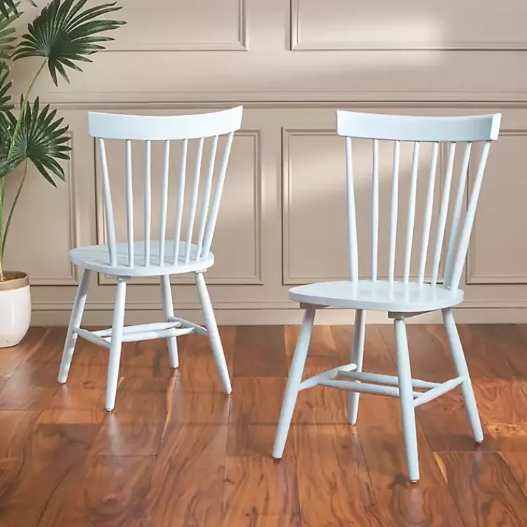 Kirklands Home Pale Parker Spindle Dining Chairs, Set of 2 Blue Discount