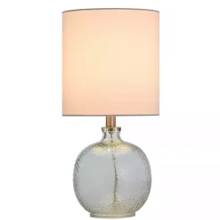 Kirklands Home Pale Blue Tinted Glass Jug Table Lamp White