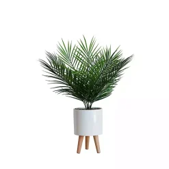 Arrangements & Greenery>Kirklands Home Palm Arrangement in White Footed Pot