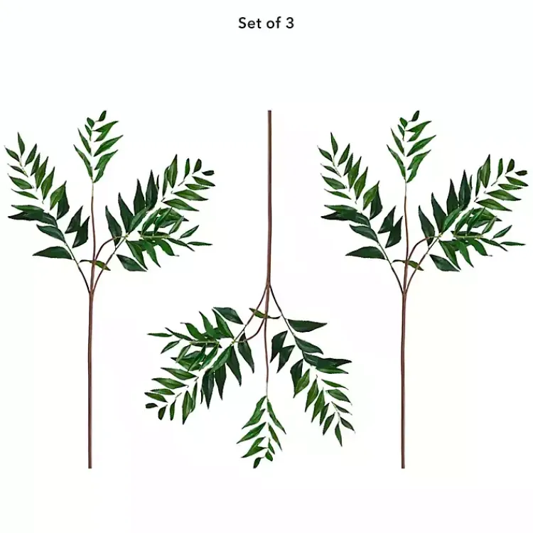 Stems & Bouquets>Kirklands Home Palmate Fern Stems, Set of 3 Green
