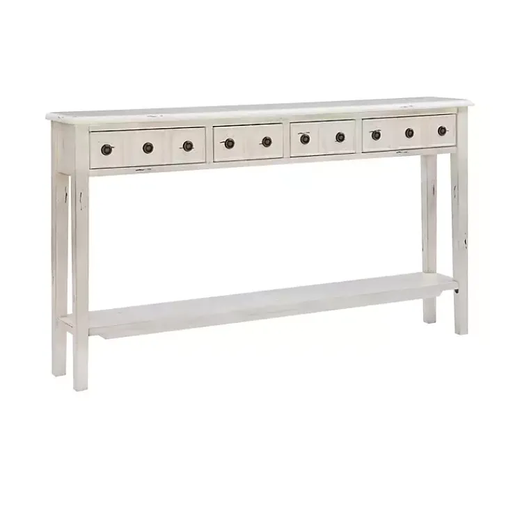 Kirklands Home Paloma Cream 4-Drawer Console Table Ivory Clearance