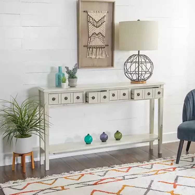 Kirklands Home Paloma Cream 4-Drawer Console Table Ivory Clearance