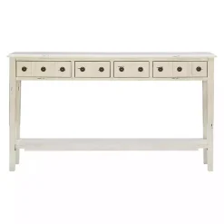 Kirklands Home Paloma Cream 4-Drawer Console Table Ivory Clearance