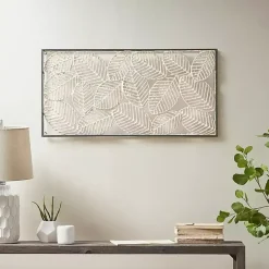 Kirklands Home Paper Cloaked Leaves Metal Plaque White Online