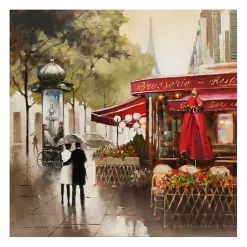 Kirklands Home Paris in the Rain Giclee Canvas Art Print Multi New