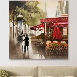Kirklands Home Paris in the Rain Giclee Canvas Art Print Multi New
