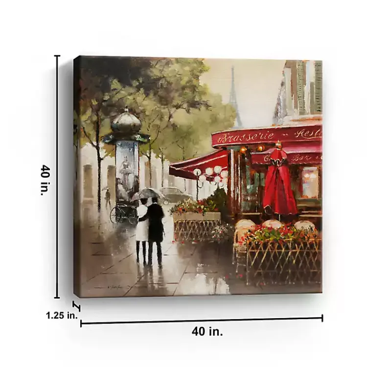 Kirklands Home Paris in the Rain Giclee Canvas Art Print Multi New