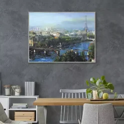 Kirklands Home Paris Pedestrian Bridge Framed Canas Art Print Multi New