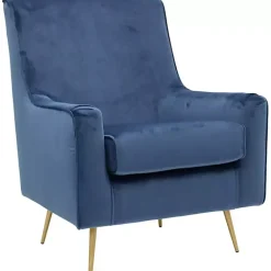 Kirklands Home Parisian Velvet Lana Accent Chair Blue Clearance
