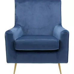 Kirklands Home Parisian Velvet Lana Accent Chair Blue Clearance