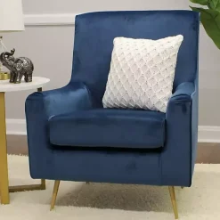 Kirklands Home Parisian Velvet Lana Accent Chair Blue Clearance