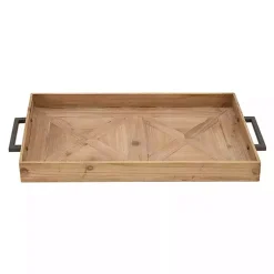 Decorative Trays>Kirklands Home Parquet Fir Wood Decorative Tray Tan