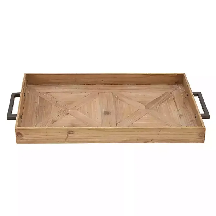 Decorative Trays>Kirklands Home Parquet Fir Wood Decorative Tray Tan