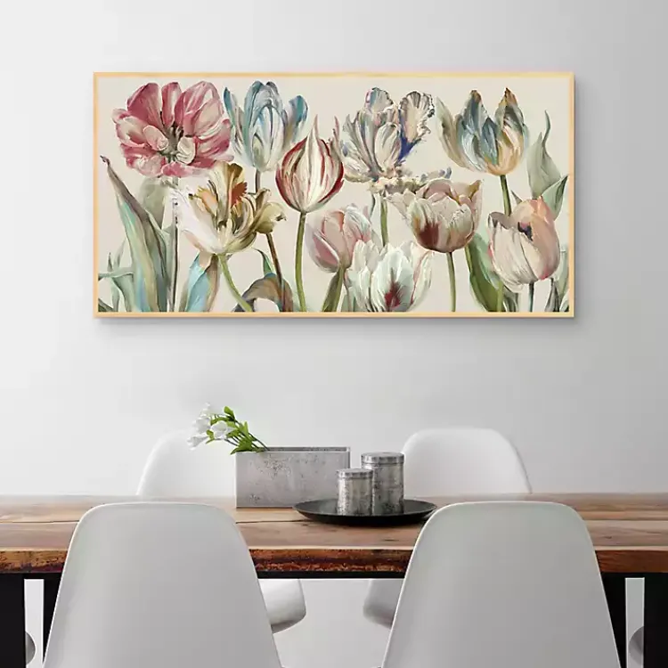 Kirklands Home Parrot Tulips Framed Canvas Art Print Multi