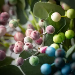 Stems & Bouquets>Kirklands Home Pastel Berry and Eucalyptus Stems, Set of 3