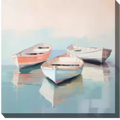 Kirklands Home Pastel Boats Outdoor Canvas Art Print