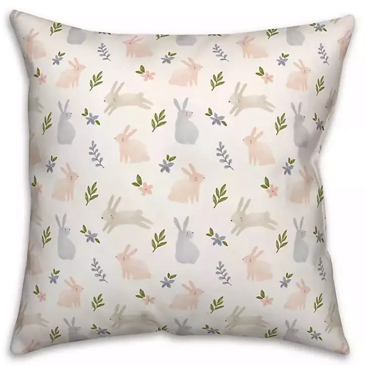 Pillows>Kirklands Home Pastel Botanical Bunnies Indoor/Outdoor Pillow