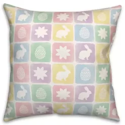 Easter Decorations>Kirklands Home Pastel Easter Bunny Grid Outdoor Pillow Multi