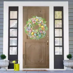 Easter Decorations>Kirklands Home Pastel Easter Eggs and Ribbons Wreath Multi