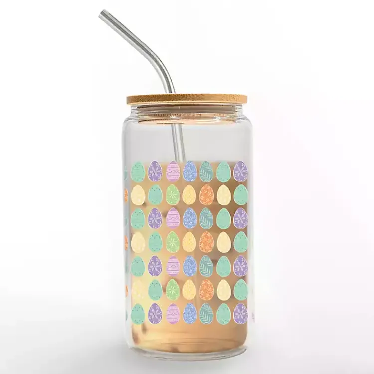 Easter Decorations>Kirklands Home Pastel Egg Pattern Glass Tumbler Multi
