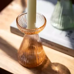 Candle Holders>Kirklands Home Pastel Glass Taper Candle Holders, Set of 3