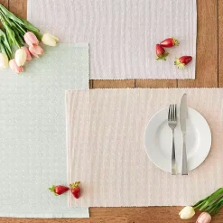 Kirklands Home Pastel Lavender Fog Dobby Placemats, Set of 6 Purple Clearance