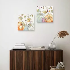 Fall>Kirklands Home Pastel Pumpkins Canvas Art Prints, Set of 2