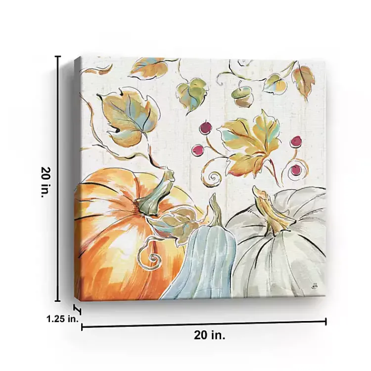Fall>Kirklands Home Pastel Pumpkins Harvest Canvas Wall Plaque