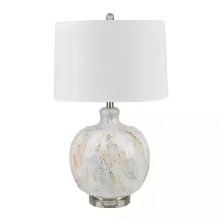 Kirklands Home Pastel Swirls Glass Table Lamp White Sale