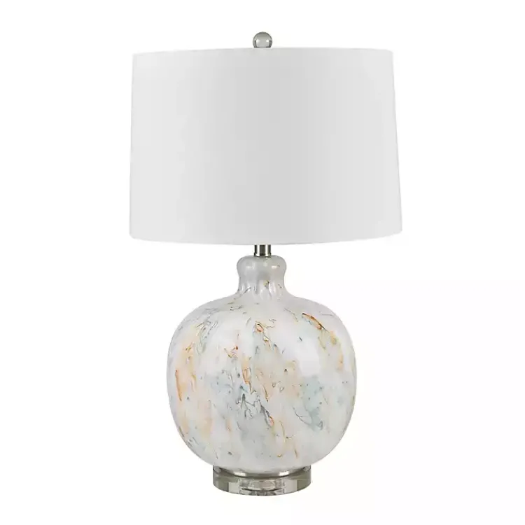 Kirklands Home Pastel Swirls Glass Table Lamp White Sale