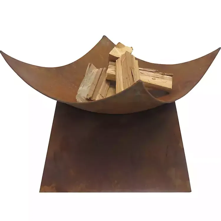 Kirklands Home Patina Modern Open Fire Bowl Brown Outlet