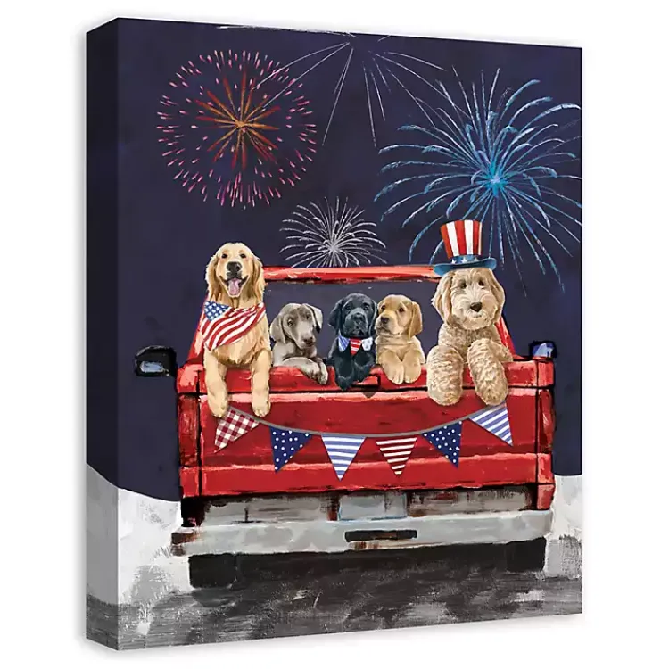 Kirklands Home Patriotic Puppy Pickup Canvas Art Print Online