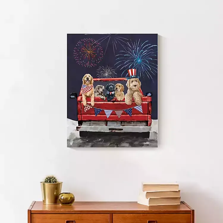 Kirklands Home Patriotic Puppy Pickup Canvas Art Print Online