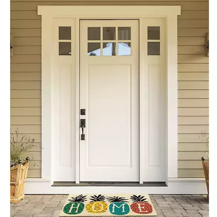 Kirklands Home Patterned Pineapples Home Coir Doormat New
