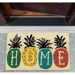 Kirklands Home Patterned Pineapples Home Coir Doormat New