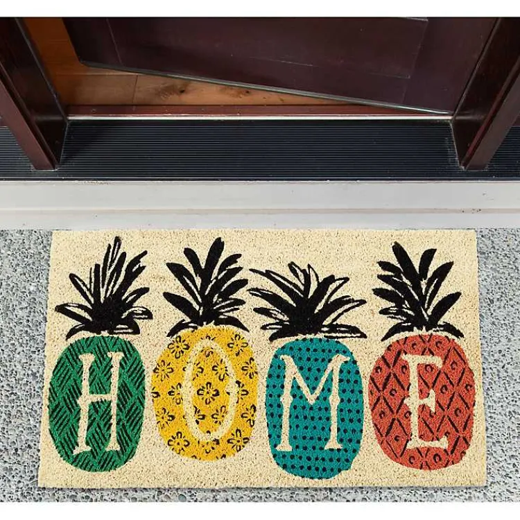 Kirklands Home Patterned Pineapples Home Coir Doormat New