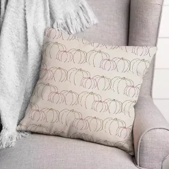 Fall>Kirklands Home Patterned Pumpkin Outdoor Throw Pillow Ivory
