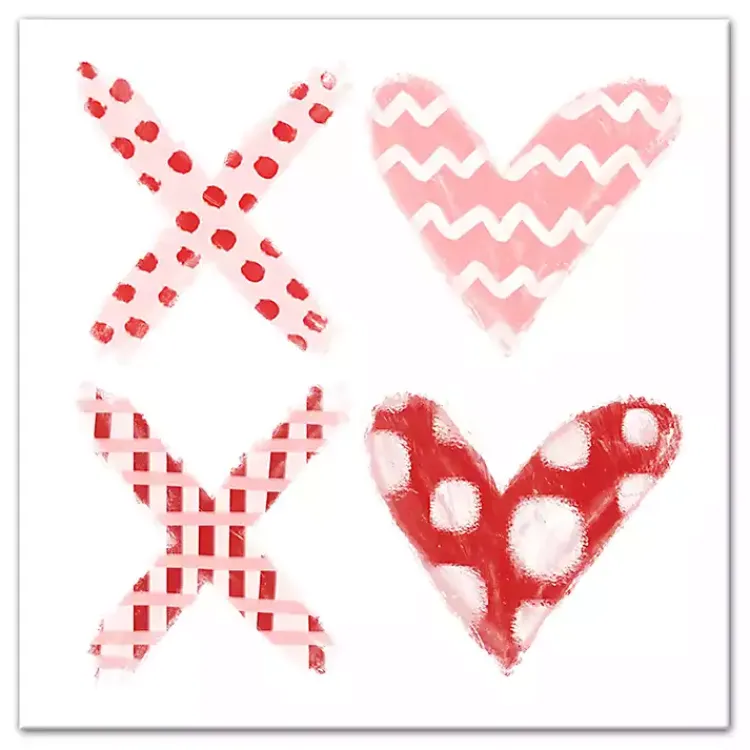 Valentines Day Decorations>Kirklands Home Patterned XOXO Hearts Canvas Art Print