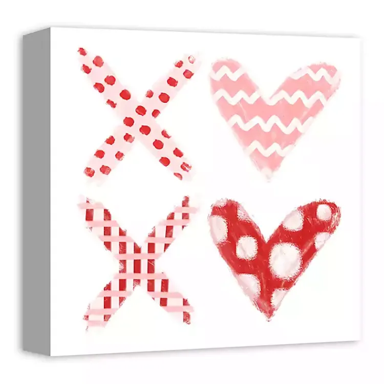 Valentines Day Decorations>Kirklands Home Patterned XOXO Hearts Canvas Art Print