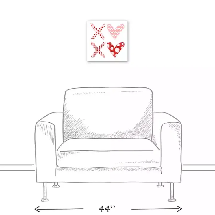 Valentines Day Decorations>Kirklands Home Patterned XOXO Hearts Canvas Art Print
