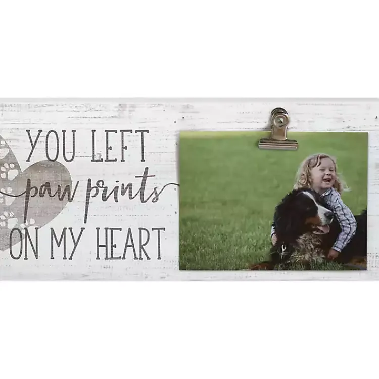 Kirklands Home Paw Prints on My Heart Clip Picture Frame Gray Discount