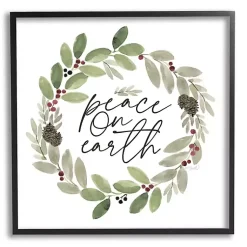 Christmas Art & Wall Decor>Kirklands Home Peace on Earth Holly Wreath Wall Plaque