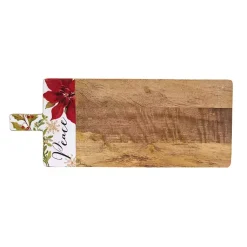 Christmas Dining & Entertaining>Kirklands Home Peace Poinesttia Wood Serving Board Brown