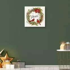 Christmas Art & Wall Decor>Kirklands Home Peace Wreath Canvas Art Print