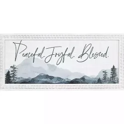 Christmas Art & Wall Decor>Kirklands Home Peaceful Joyful Blessed Beaded Frame Wall Plaque