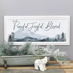 Christmas Art & Wall Decor>Kirklands Home Peaceful Joyful Blessed Beaded Frame Wall Plaque